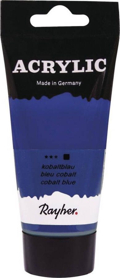 Rayher hobby materialen Kobalt blauwe acrylverf hobbyverf op waterbasis 75 ml Schilderen knutselen Voor kinderen en volwassenen