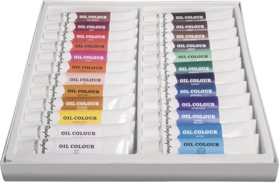 Rayher hobby materialen Olieverf schilder setje 24 kleuren tubes 12 ml Hobby knutselmateriaal creatief