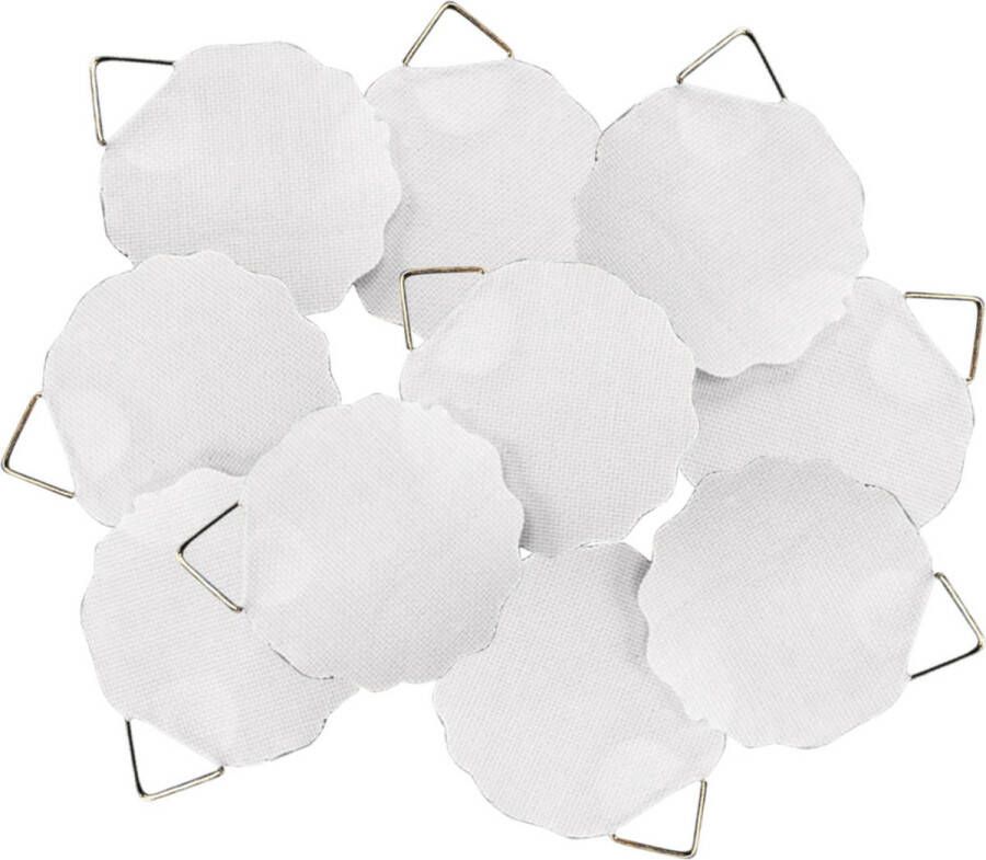 Rayher hobby materialen Rayher hobby zelfklevende ophanghaakjes 10x stuks voor schilderij tekening Dia 4 cm wit draagvermogen max 1 kilo