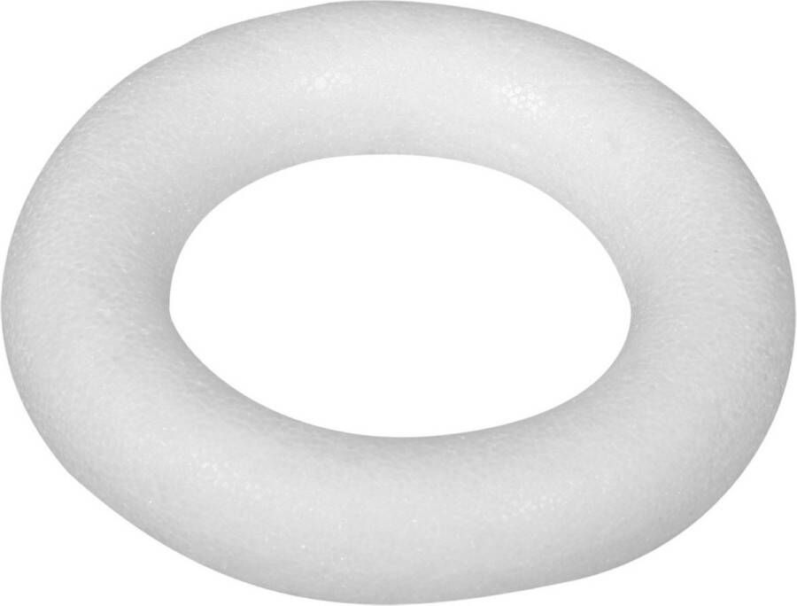 Rayher hobby materialen Rayher Piepschuim vorm figuur vlakke platte ring wit Dia 25 cm Hobby materialen Styrofor knutselen
