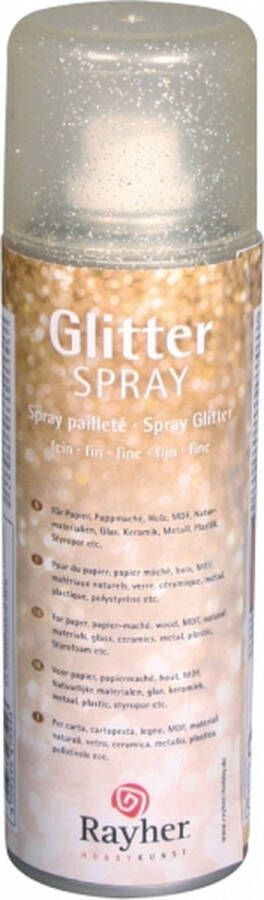 Rayher Hobby Glitter spray met gouden fijne glitters Hobbyverf