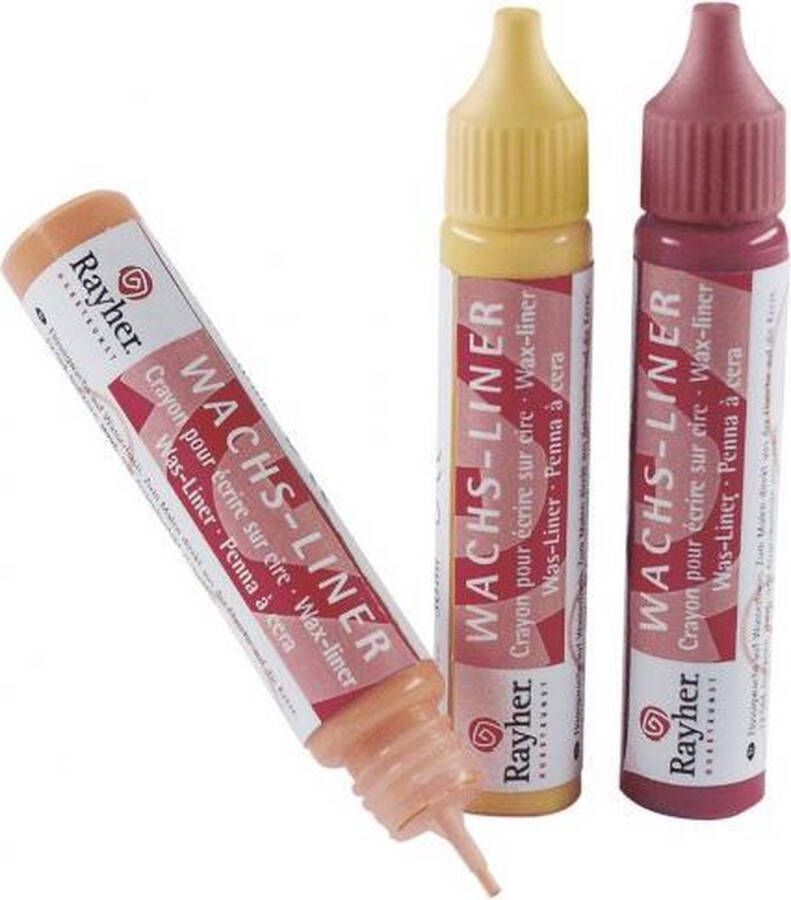 Rayher Hobby Wasliner kaarsstift 30 ml Op kaarsen schrijven en decoreren licht roze Hobbyverf