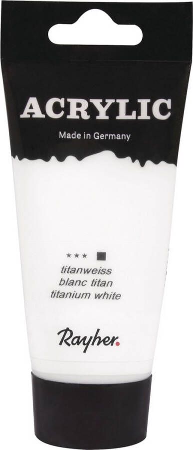 Rayher hobby materialen Witte acrylverf hobbyverf op waterbasis 75 ml Schilderen knutselen Voor kinderen en volwassenen