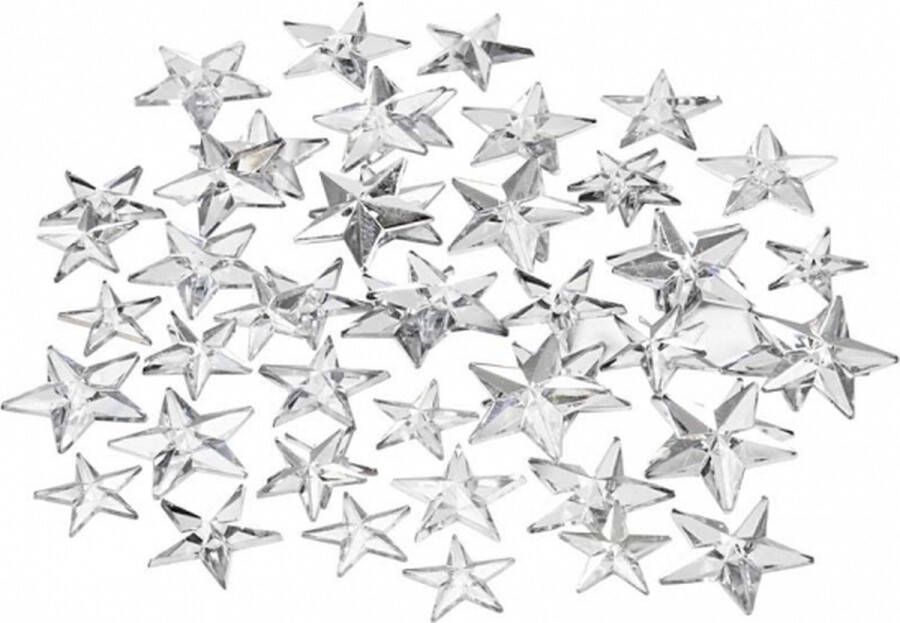 Rayher hobby materialen Zilveren plak diamantjes steentjes sterren 720x stuks Hobby materialen knutselen formaten mix