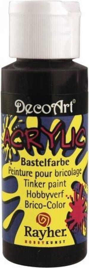 Rayher hobby materialen Zwarte Acryl hobby verf 59 ml