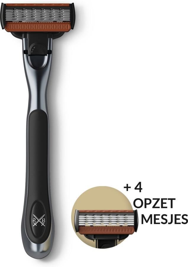 RazrBladz Five Blade Scheermes Gun Metal Colour 1 Handvat 1 Houder 4 Scheermesjes Mannen Scheermesjes Vrouw Scheermesjes Safety Razor Aloë Vera Strip