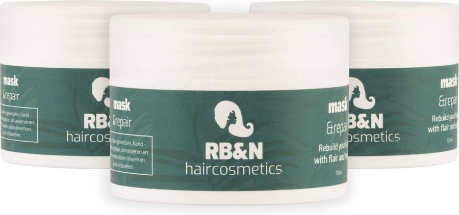 RB&N Haircosmetics Haarmasker Droog en beschadigd haar Repair !50ML 3 stuks