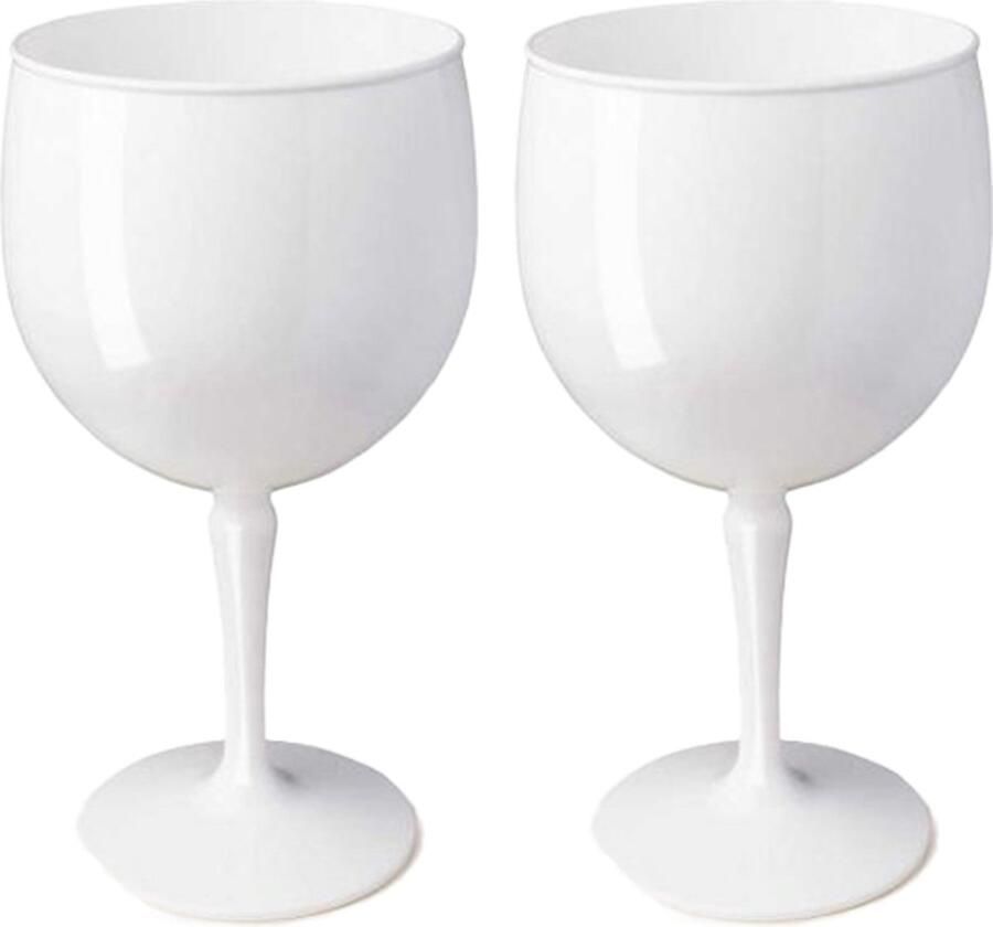 RBDINKS RBDRINKS Cocktailglazen Gin Tonic – Gin Tonic Glazen Plastic Cocktailglazen – Kunststof Cocktailglazen – Kunststof Glazen – Plastic Glazen – 40cl – Wit – 2 Stuks