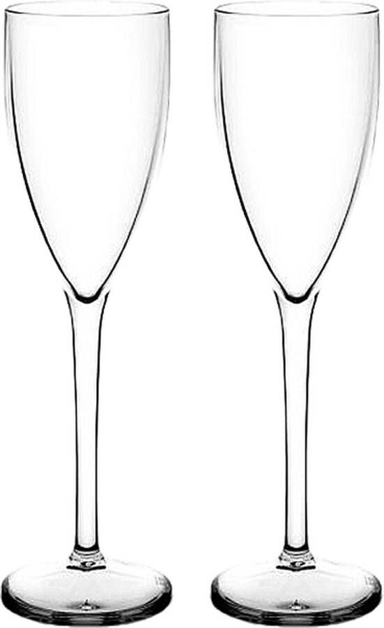 RBDINKS RBDRINKS Champagneglazen Plastic Kunststof Champagneglazen Kunststof Glazen Plastic Glazen 15cl Transparant 2 Stuks