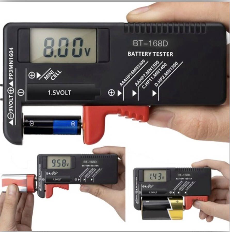 RBKU Digitale Batterijtester Batterij Tester Met Accu-indicator & LCD Display Batterijmeter Accutester Batterijen Tester