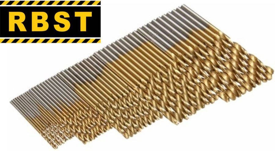 RBST Borenset 50 stuks HSS boren Spiraalboren 1 1.5 2 2.5 3 mm Staal aluminium koper hardhout of kunststof