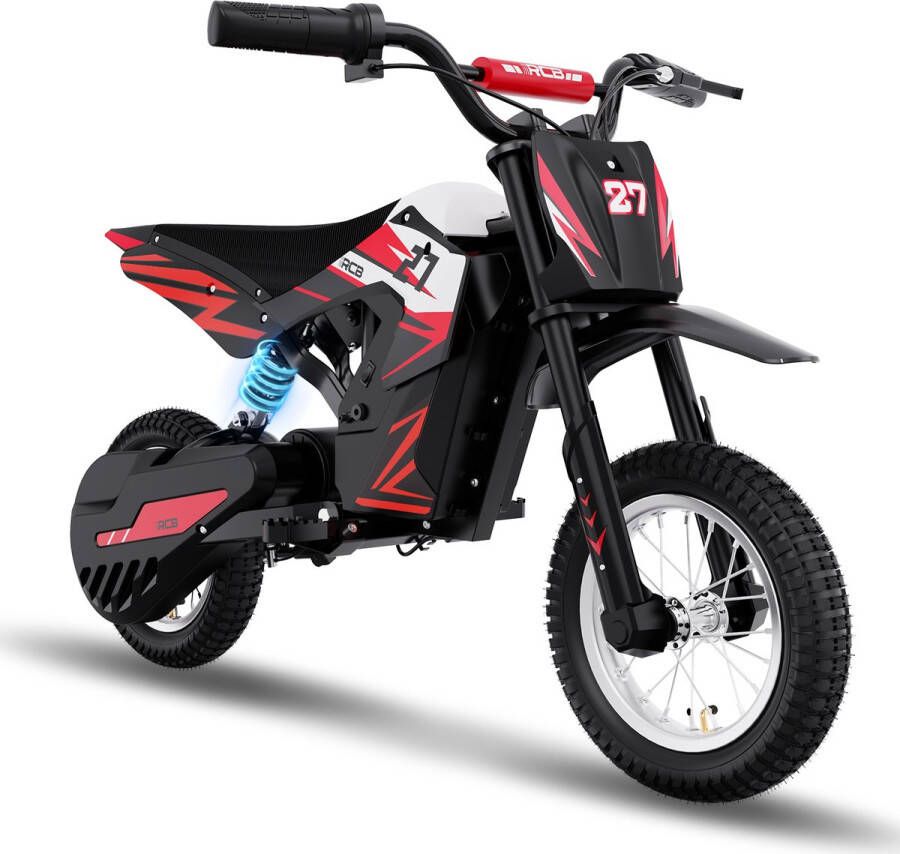 RCB Elektrische kindermotor 300W 25km u 3 Snelheidsstanden 3-12jaar| Rood Zwart