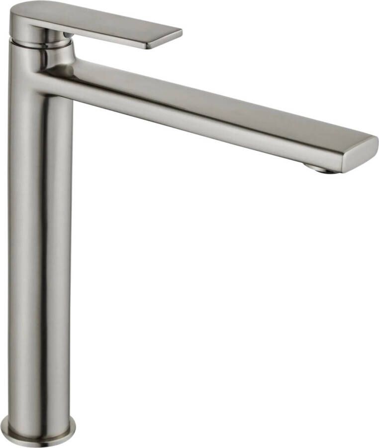 REA Verso Wastafelkraan Mengkraan Opbouw Hoog Model Geborsteld Nikkel