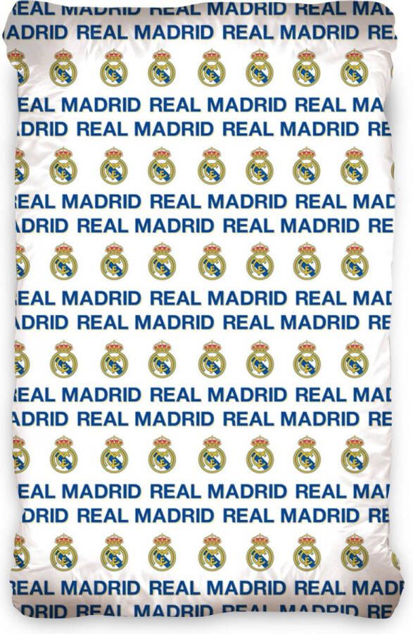 Real Madrid CF Real Madrid Hoeslaken Logo Eenpersoons 90 x 200 cm Katoen