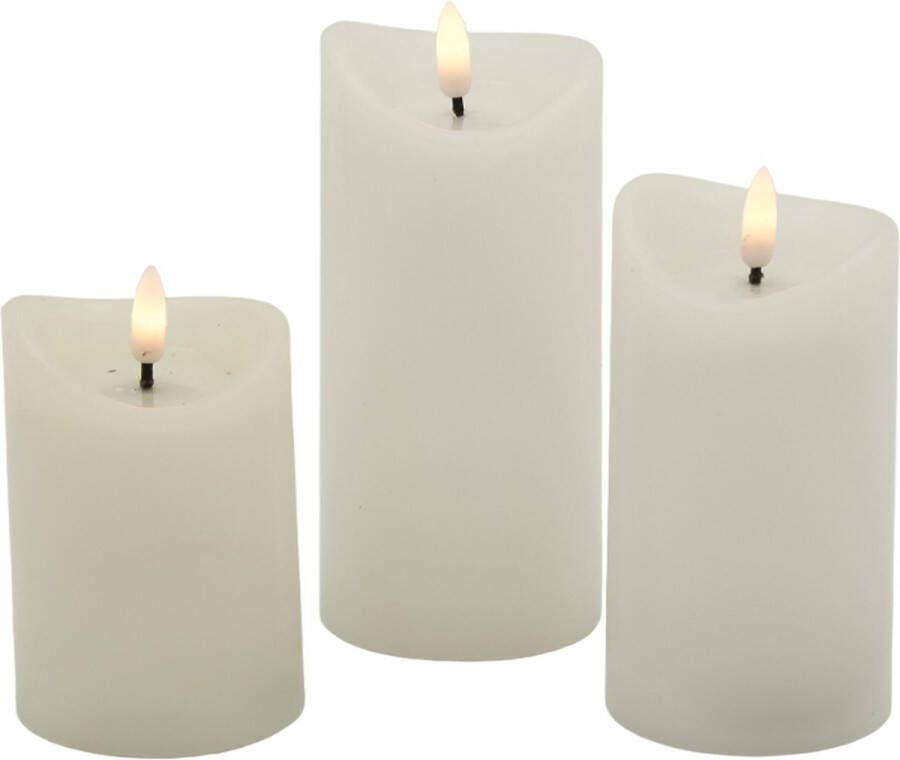 REALISTIC FLAME LED Kaarsen Set van 3 Wit