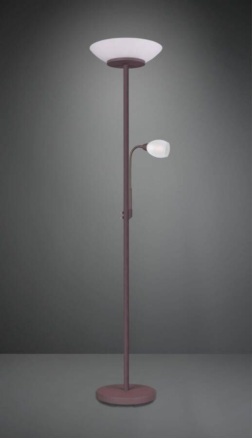 Reality Gerry Vloerlamp Modern Bruin H:180cm E27 Voor Binnen Metaal Vloerlampen Staande lamp Staande lampen Woonkamer Slaapkamer