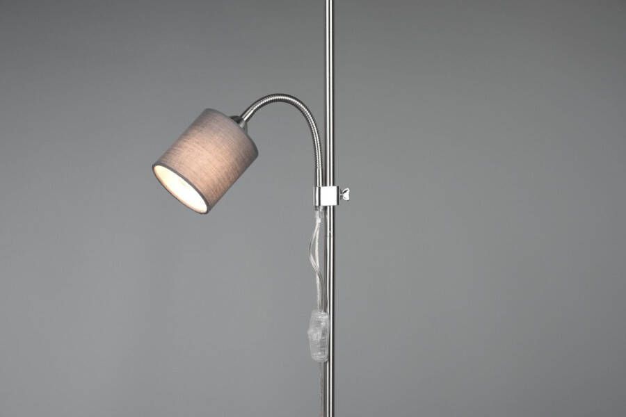 Reality Owen Vloerlamp Modern Grijs H:160cm E27 Voor Binnen Metaal Vloerlampen Staande lamp Staande lampen Woonkamer Slaapkamer