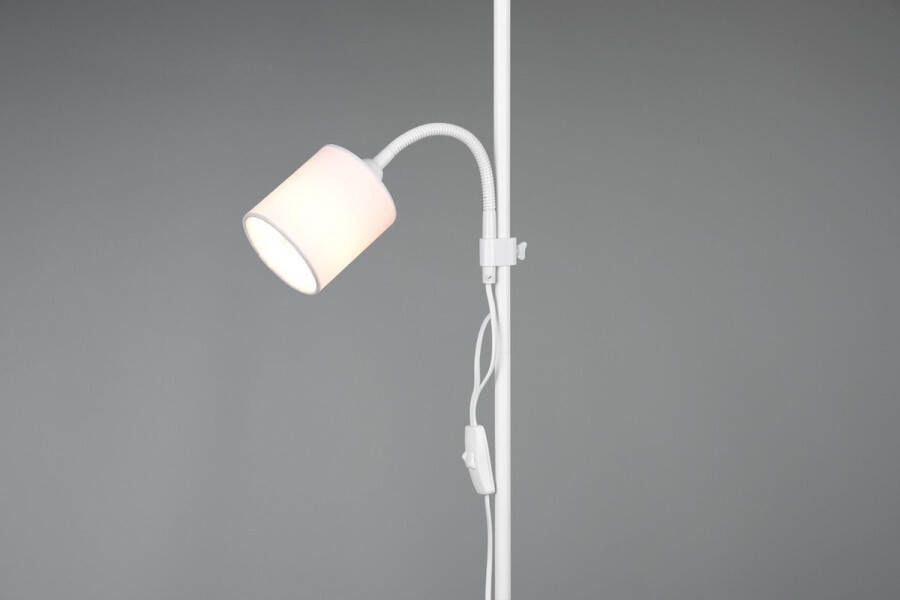 Reality Owen Vloerlamp Modern Wit H:160cm E27 Voor Binnen Metaal Vloerlampen Staande lamp Staande lampen Woonkamer Slaapkamer