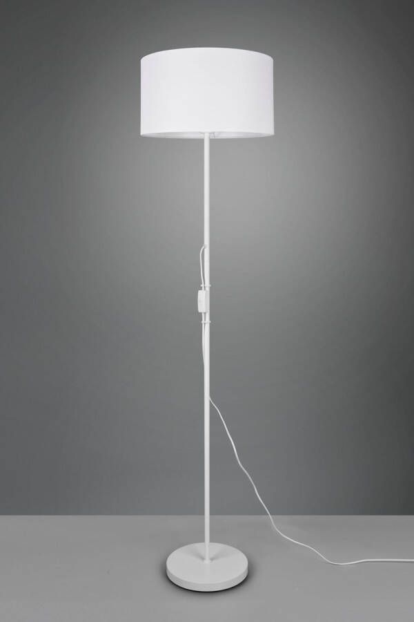 Reality Tarkin Vloerlamp Modern Wit H:160cm E27 Voor Binnen Metaal Vloerlampen Staande lamp Staande lampen Woonkamer Slaapkamer