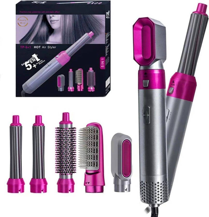 ReallyReal Airwrap 5 in 1 set Fohn Krultang Stijltang Fohnborstel Krulborstel Multistyler met 5 opzetstukken Haarborstel Haardroger
