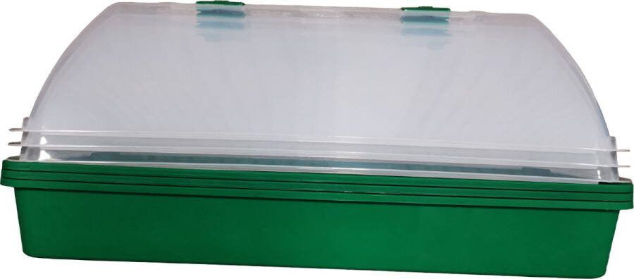 Rebedex 3 stuks Kweekkas Maxigrow 54x20x21 groen merk Deksel met ventilatie Propagator Zaaitray Kweektray Deksel met ventilatie Tuinieren Moestuinbak Moestuin artikelen Tuin benodigdheden Vensterbank Kiemen