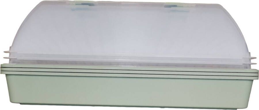 Rebedex 3 stuks Kweekkas Maxigrow 54x20x21 Olijfgroen merk Deksel met ventilatie Propagator Zaaitray Kweektray Tuinieren Moestuinbak Moestuin artikelen Tuin benodigdheden Vensterbank Kiemen