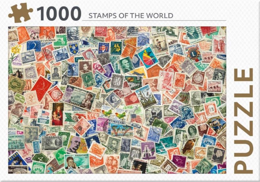Paagman Rebo Productions legpuzzel Stamps of the World karton 1000 stukjes