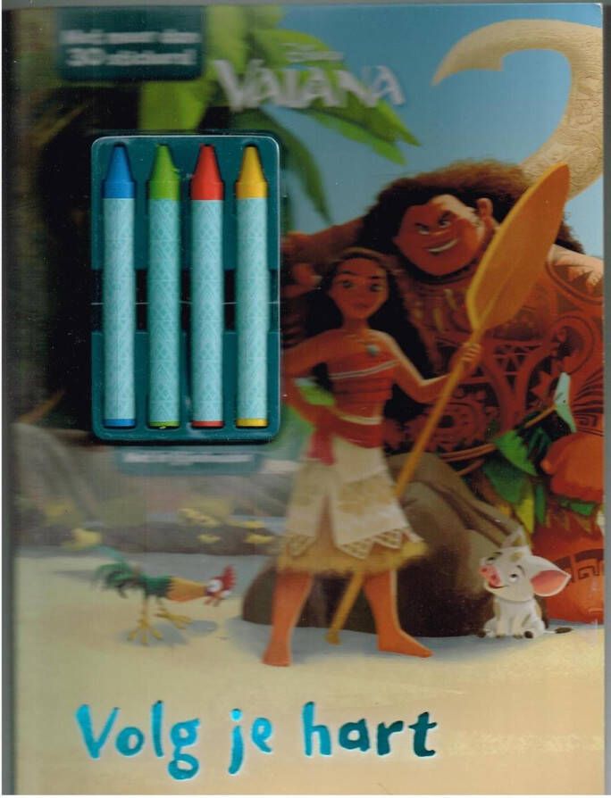 Rebo Productions Kleurboek Disney Vaiana Junior 29 Cm Papier + 4 waskrijtjes !