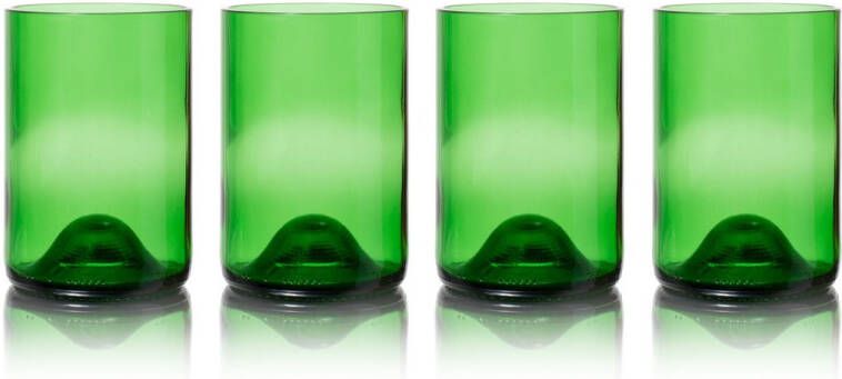 Rebo Productions Rebottled Waterglas Groen 330 ml 4 Stuks