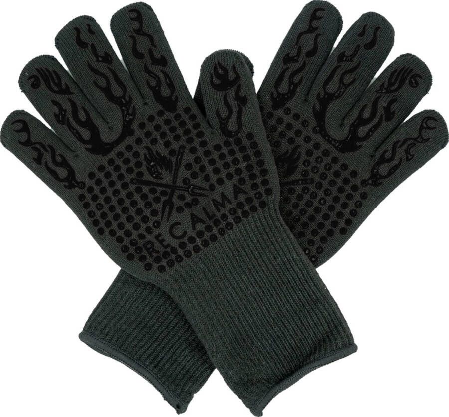 Recalma Hittebestendige Ovenwanten & Bbq Handschoenen tot 800 °C 2 stuks Ophanghaak Barbecue HandschoenenZwart