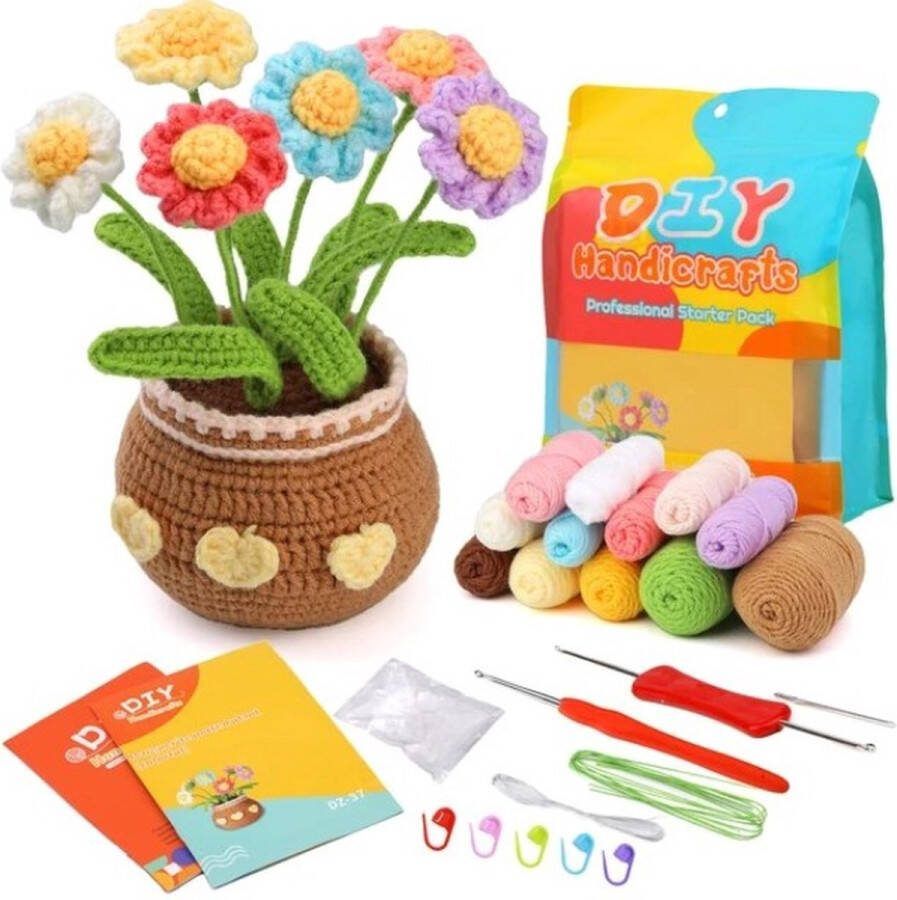 ReCiton haken voor beginners haakpakket kleurvolle bloemen haken voor starters starterspakket haken