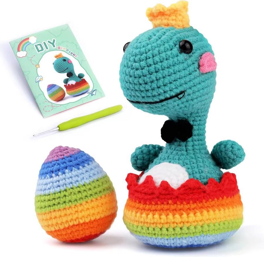 ReCiton haken voor beginners haakpakket schattige baby dino haken voor starters starterspakket haken