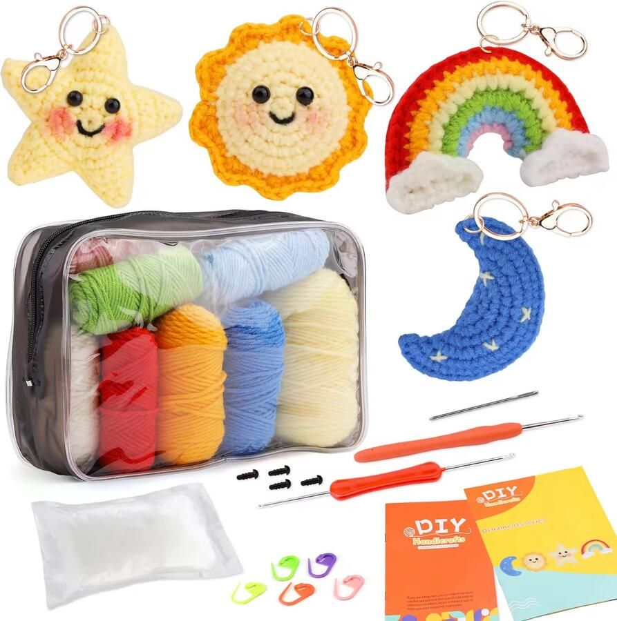 ReCiton haken voor beginners haakpakket zon ster maan en regenboog haken voor starters starterspakket haken