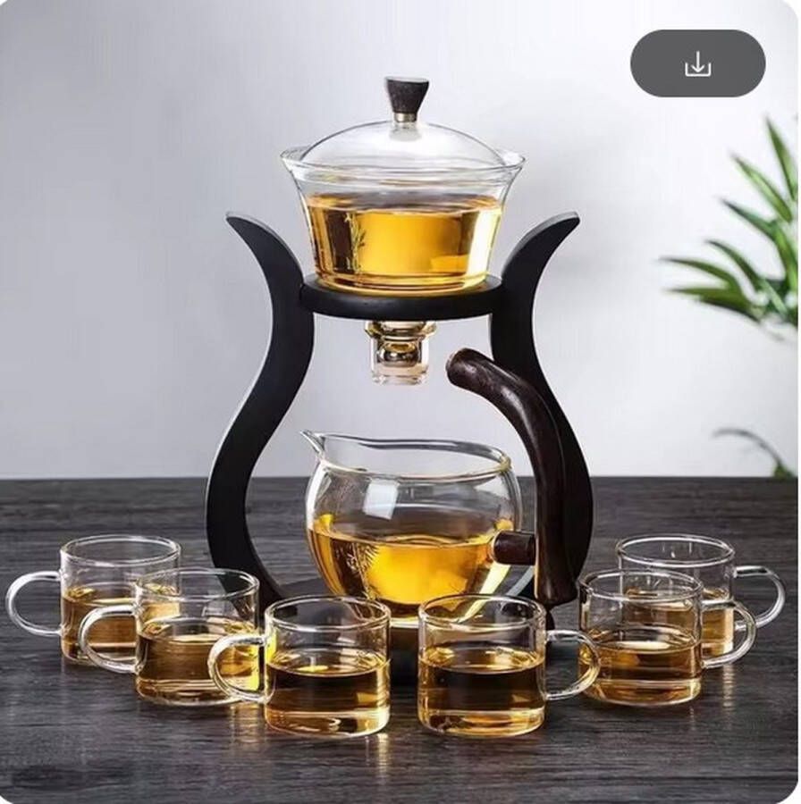 ReCiton Theeservies Semi-Automatisch Theeservies met Filter Theepot met 6 Theekopjes Theeset