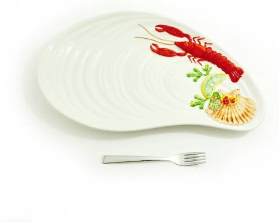 ReCiton Visschaal Serveerschaal Handgemaakt Italiaans Aardewerk Italiaanse Keramische Schalen Italiaans Serviesgoed Handbeschilderd Italiaans Keramiek 47 * 27 * 5cm