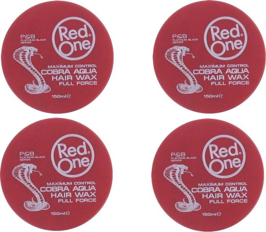 Red One Cobra Hair Wax| Haarwax| Haargel| Gel| Aqua wax| Cobra rood Aqua haarwax| 4 stuks| 4 pieces