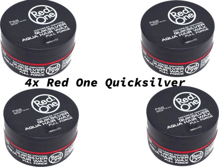 Red One Quicksilver Hair Wax| Haarwax| Haargel| Gel| Aqua wax| Quicksilver Aqua haarwax| 4 stuks| 4 pieces