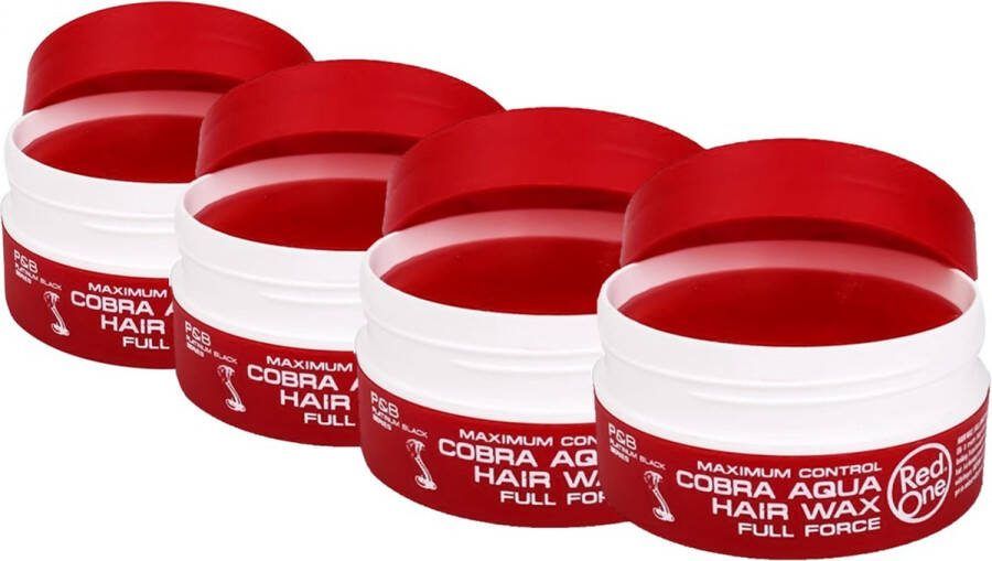 Red One Cobra Hair Wax| Haarwax| Haargel| Gel| Aqua wax| Cobra rood Aqua haarwax| 4 stuks| 4 pieces
