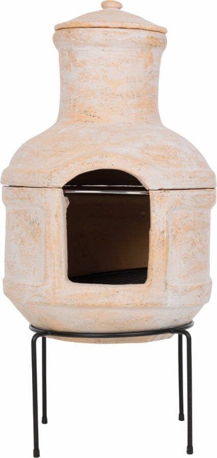 Redfire – Lima – Bruin Kleihaard – Terrashaard met grill – Fireplace – Stevig Terrasverwarming – Sfeerhaard BBQ