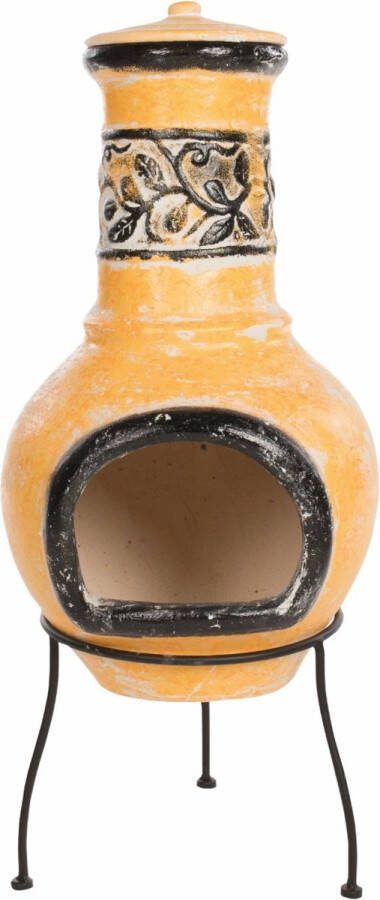 Redfire – Soledad – Geel & Zwart Kleihaard – Terrashaard – Fireplace – Stevig Terrasverwarming – Sfeerhaard