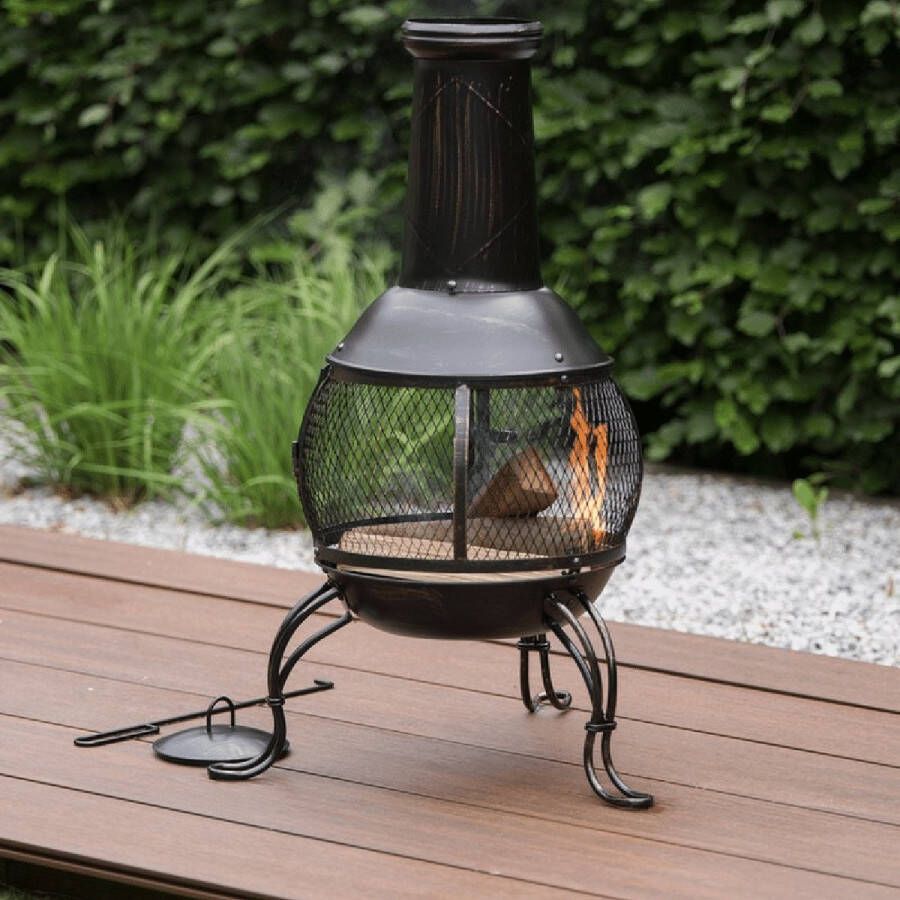 Redfire – Sauda – Zwart Staal – Vuurkorf – Fire Pit – Stevig staal – Diameter 38cm – Terrasverwarming – Sfeerhaard