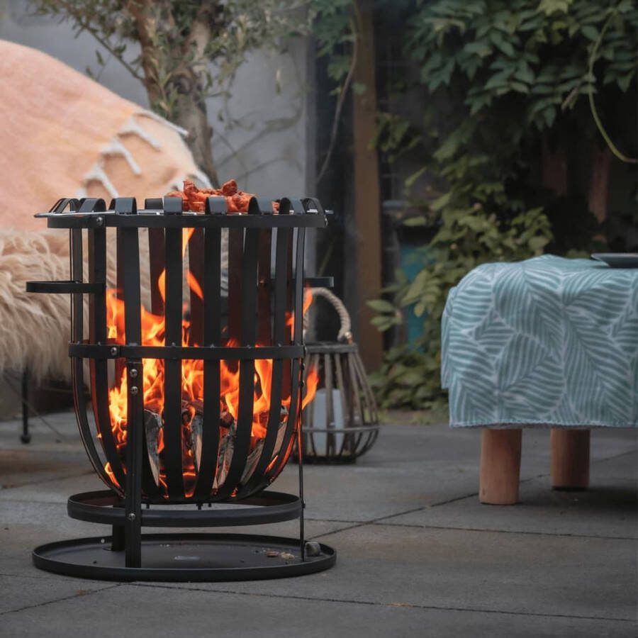 Redfire – Dallas met grillplaat – Zwart Staal – Vuurkorf – Fireplace – Stevig staal Terrasverwarming – Sfeerhaard – BBQ grill