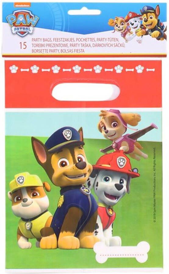 PAW Patrol uitdeelzakjes Feestzakjes Multicolor Kunststof 15 Stuks Uitdeelzakjes Disney Verjaardag traktatie