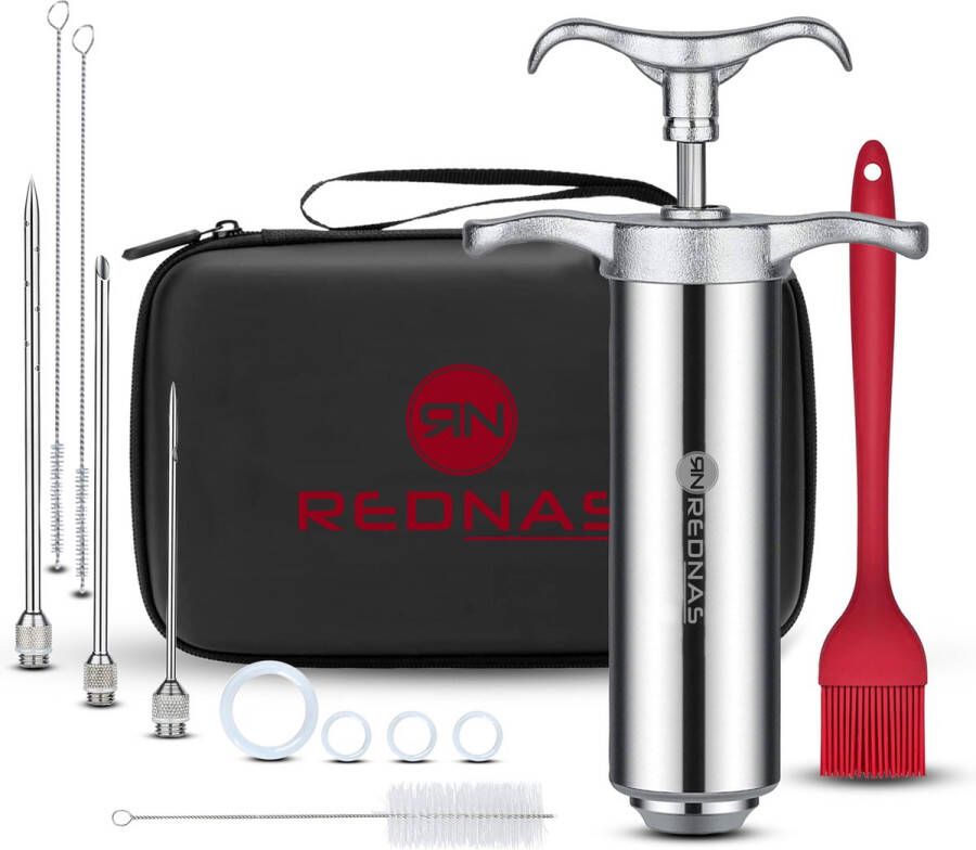 Rednas Marinade Injectiespuit incl. opbergtas BBQ Set Bbq Accessoires BBQ Set Meat Injector