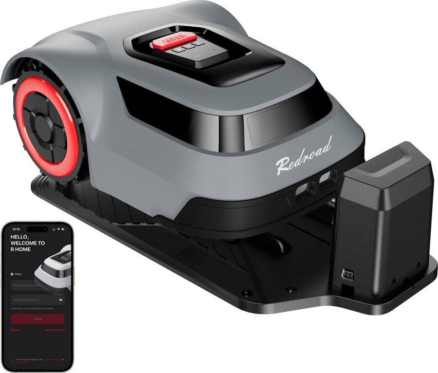 Redroad MGC500-Robotmaaier- Batterij Robot grasmaaier-Intelligente maaihoogte- App Control- voor tuinen tot 500 m² Klimvermogen 45% -Automatisch Stille Grasmaaier Robot