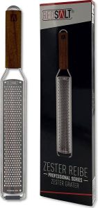 REDSALT premium roestvrijstalen zester rasp met houten handvat Ideaal rasp en keuken voor citroen gember wortel kaas Parmezaanse rasp Professionele keuken schaafmachine