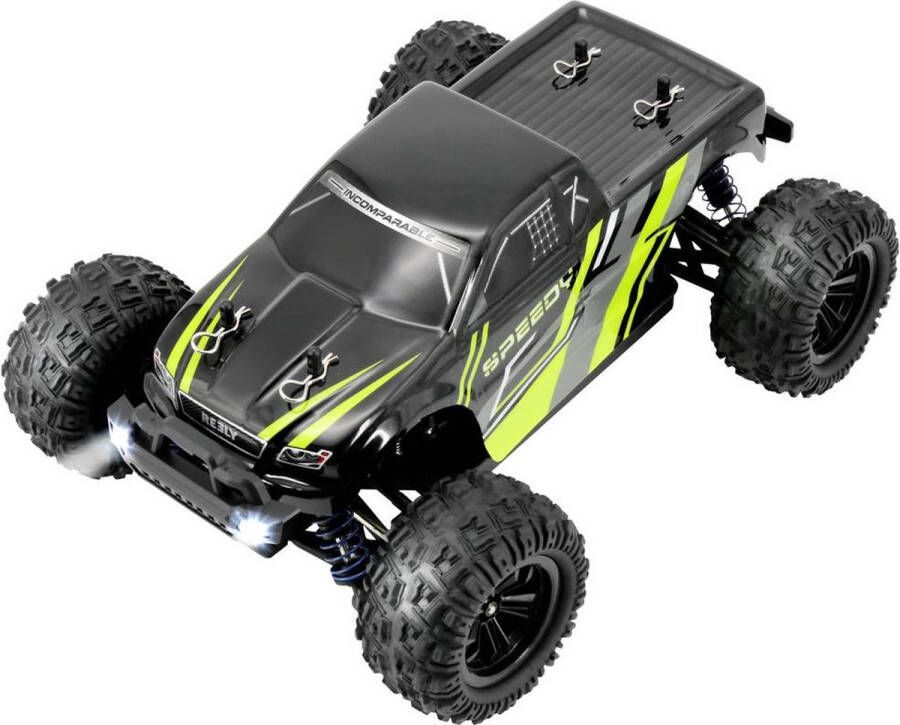 Reely Speedy Zwart groen Brushed 1:18 RC auto Elektro Monstertruck 4WD RTR 2 4 GHz Incl. accu oplader en batterijen vo