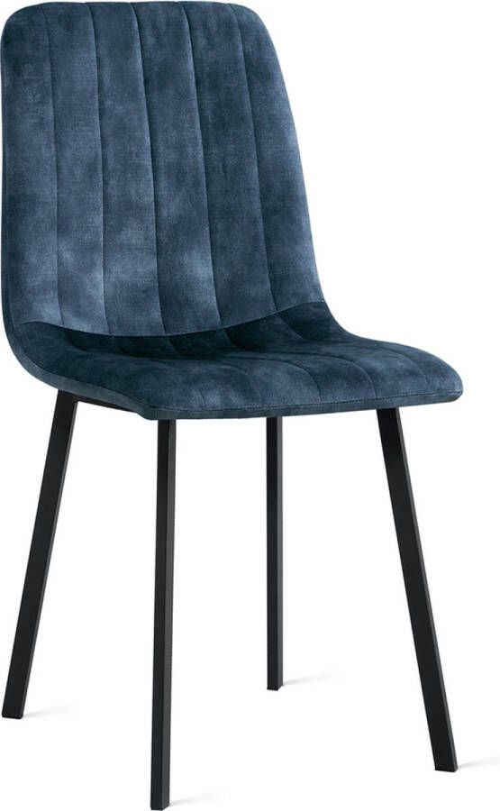 Refurna Eetkamerstoel Minsk Velvet Petrol Set van 2