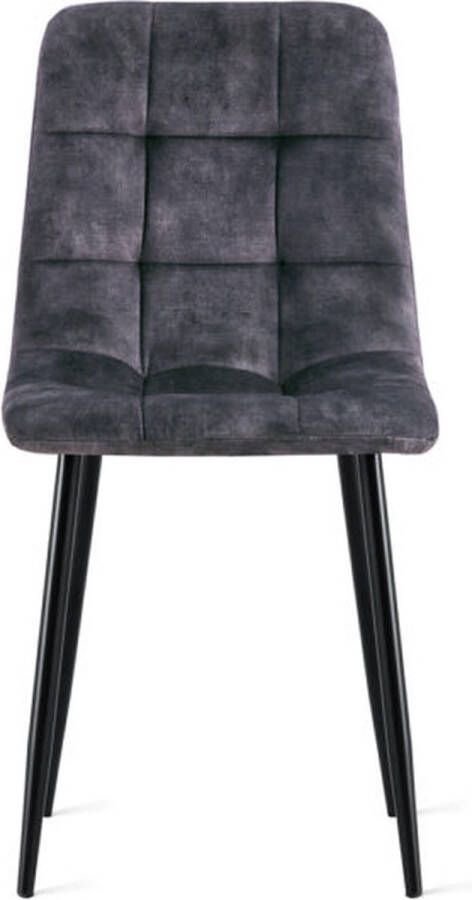 Refurna Eetkamerstoel Yerevan Velvet Antraciet Set van 2