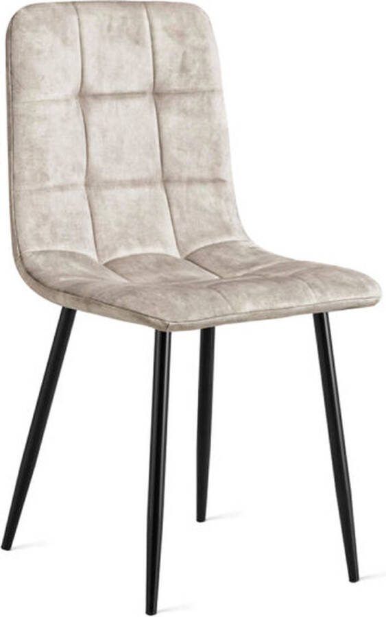 Refurna Velvet Eetkamerstoel Yerevan Taupe Set van 2